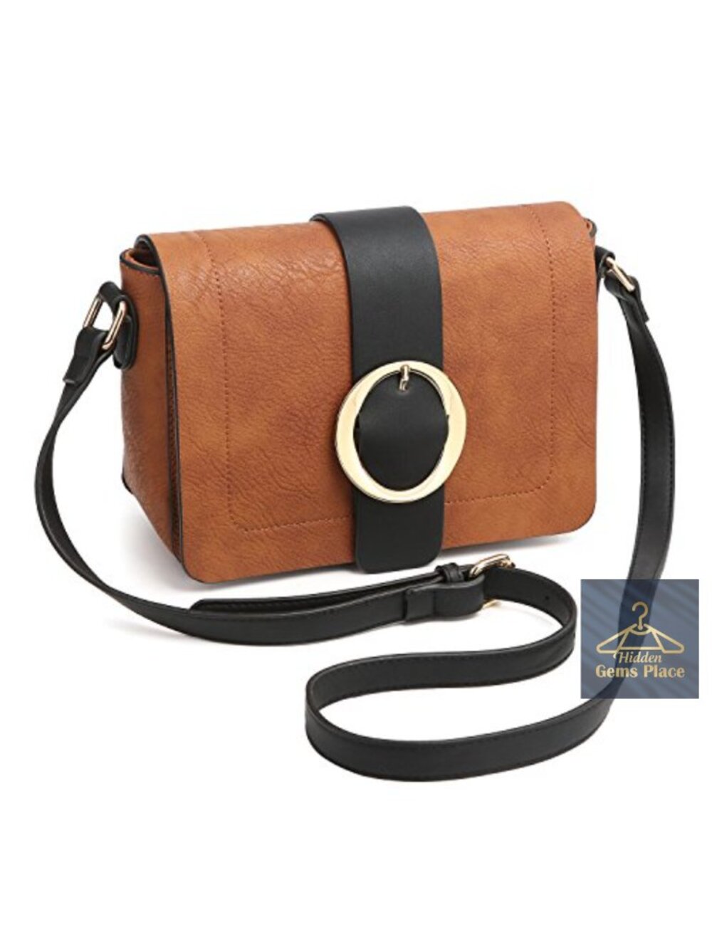 Vegan Leather Crossbody Shoulder Bag Structured Messenger Purse